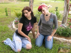 Two Punk Emo Chicks Modeling Nude - N