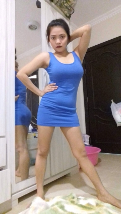 Sheraine Pornstar Looking Hot Blue Short Dress - N