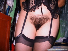 Woman with hairy pussy in stokings 1 - N