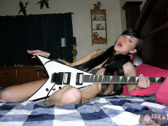 Tifa Quinn Nude With Electric Guitar And Black BC Rich Bass - N