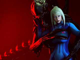 Samus Aran alien porn on the planet