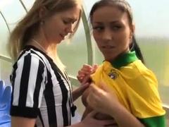 Lesbian one kiss Brazilian player nailing the referee