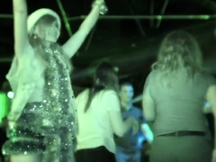 She wore only a tinsel at club! Public flashing
