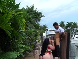 Brunette from village blowjob outdoors