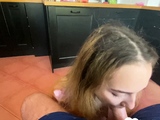 Horny girl eats her eager boyfriend's dick