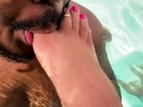 Interracial foot fetish sex with a sexy brunette